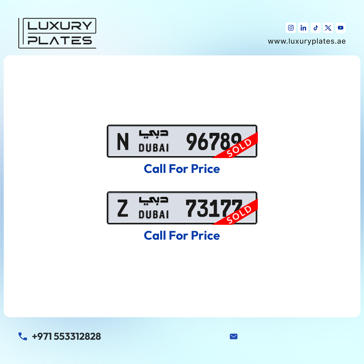 رقم لوحة دبي 96789 شفرة N للبيع