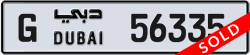 رقم لوحة دبي 56335 شفرة G للبيع