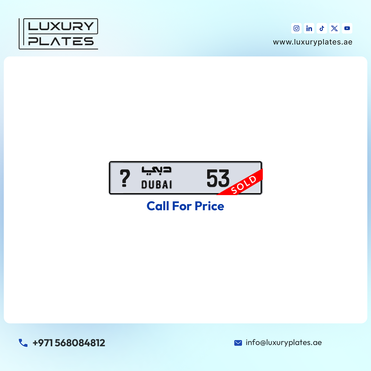 ? 53 Dubai License Plate