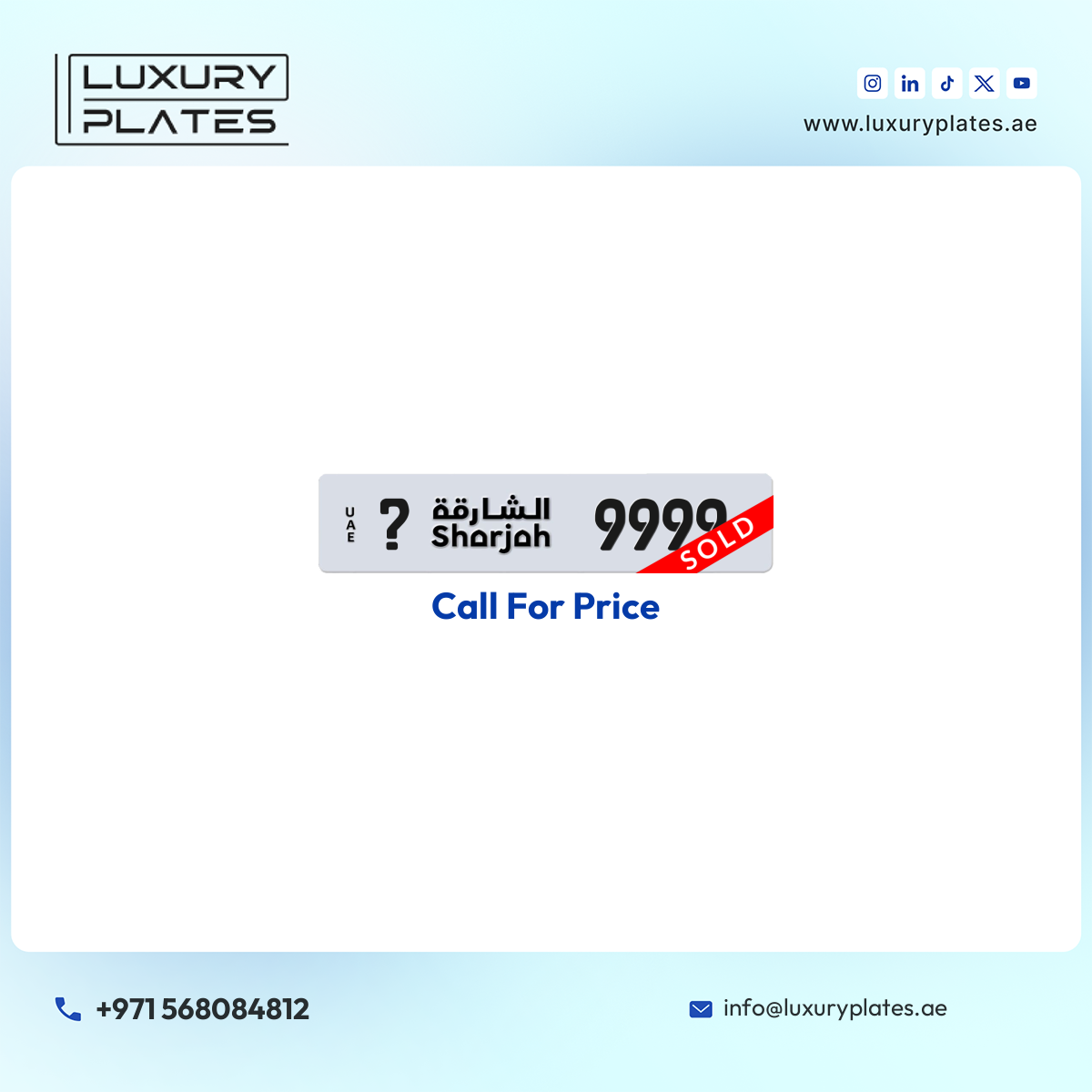 ? 9999 Sharjah License Plate