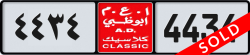 Plate number Abu Dhabi Classic 4434 code NOC For sale