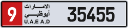 Plate number Abu Dhabi 35455 code 9 For sale