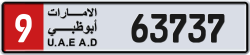 Plate number Abu Dhabi 63737 code 9 For sale