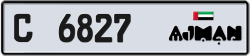 Plate number Ajman 6827 code C For sale