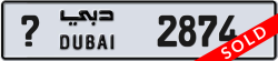 Plate number Dubai 2874 code ? For sale
