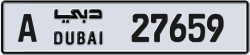 A 27659 Dubai License Plate