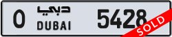 Plate number Dubai 5428 code O For sale