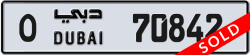 Plate number Dubai 70842 code O For sale