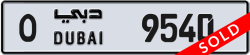 Plate number Dubai 9540 code O For sale