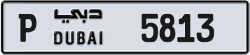 Plate number Dubai 5813 code P For sale