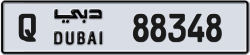 Plate number Dubai 88348 code Q For sale