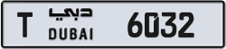 Plate number Dubai 6032 code T For sale