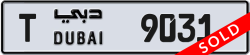 Plate number Dubai 9031 code T For sale