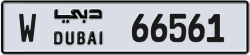Plate number Dubai 66561 code W For sale