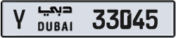 Plate number Dubai 33045 code Y For sale