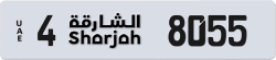 Plate number Sharjah 8055 code 4 For sale